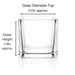 10 oz Cube Candle Glass, Clear - Pack of 6 3 10 oz Cube Candle Glass, Clear