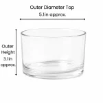 18.5 oz Three Wick Candle Glass, Clear - Pack of 6 5 18.5 oz Three Wick Candle Glass, Clear