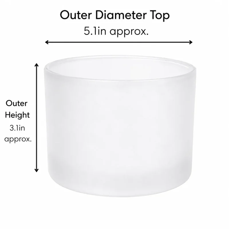 18.5 oz Three Wick Candle Glass, Frosted
