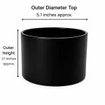18.5 oz Three Wick Candle Glass, Matte Black - Pack of 6 4 18.5 oz Three Wick Candle Glass, Matte Black