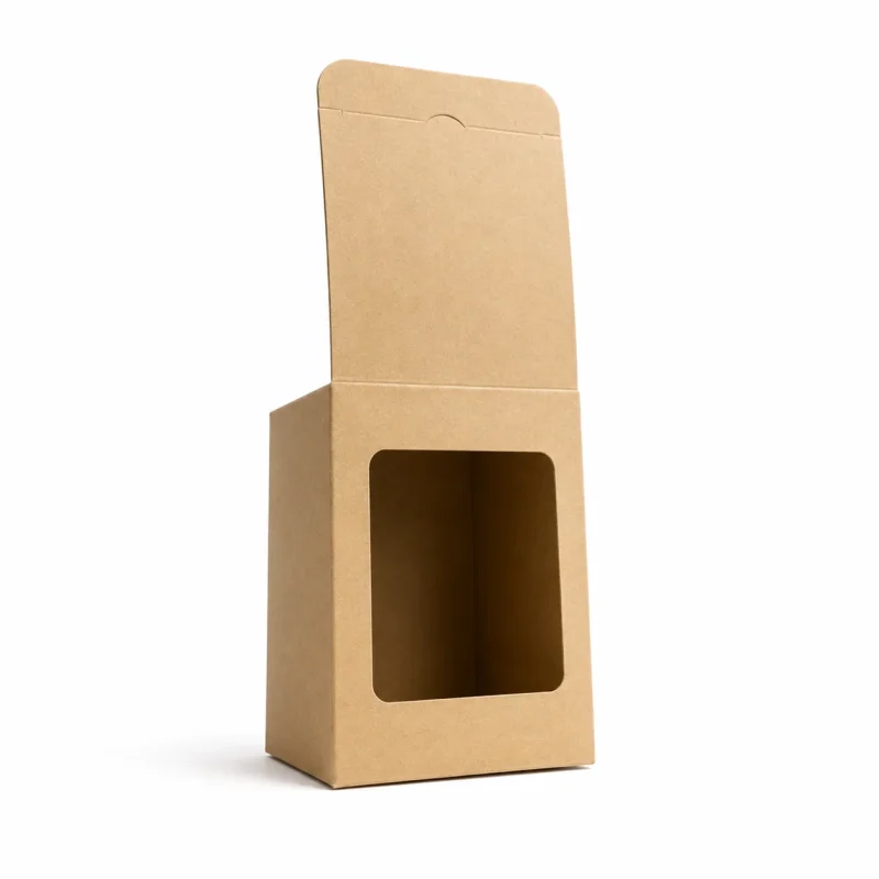 6.5 oz Candle Box With Window, Kraft