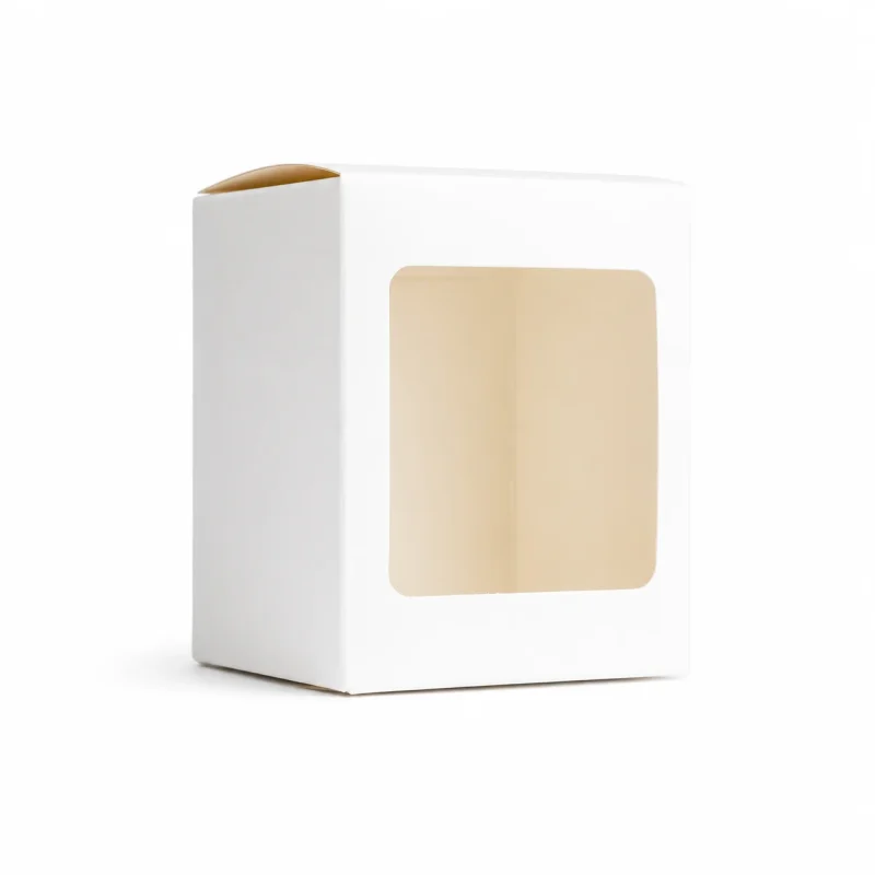 6.5 oz Candle Box With Window, White