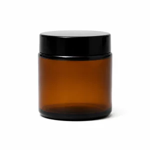3.3 oz Glass Jar With Lid, Amber