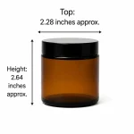 3.3 oz Glass Jar With Lid, Amber - Pack of 6 5 3.3 oz Glass Jar With Lid, Amber