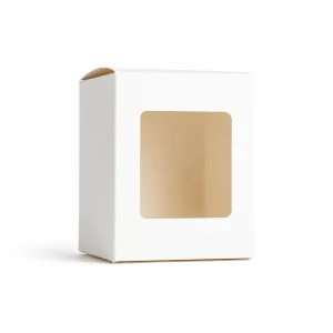 10 oz Candle Box With Window, White