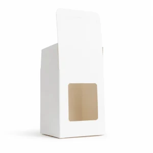 10 oz Candle Box With Window, White