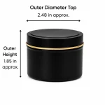 4 oz Candle Tins, Black - Pack of 12 4 4 oz Candle Tins, Black