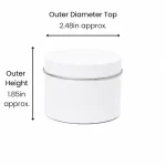 4 oz Candle Tins, White - Pack of 12 4 4 oz Candle Tins, White