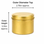 6 oz Candle Tins, Gold - Pack of 12 4 6 oz Candle Tins, Gold