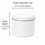 6 oz Candle Tins, White - Pack of 12 4 6 oz Candle Tins, White