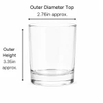 6.5 oz Candle Glass, Clear - Pack of 6 4 6.5 oz Candle Glass, Clear
