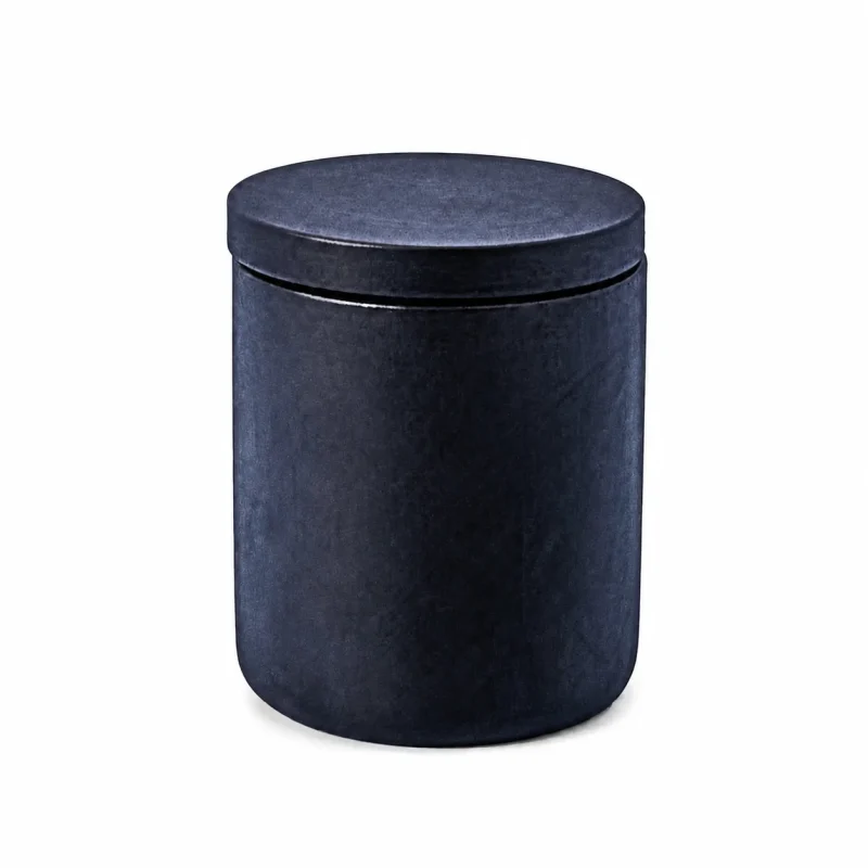 6.5 oz Concrete Candle Jar With Lid, Black
