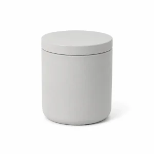 6.5 oz Concrete Candle Jar With Lid, Gray