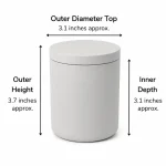 6.5 oz Concrete Candle Jar With Lid, Gray