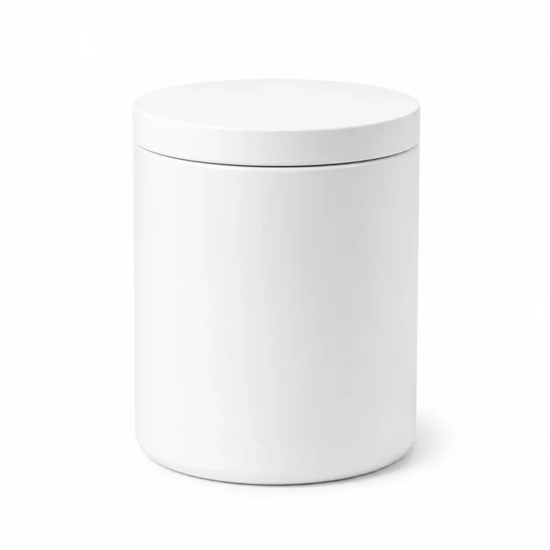 6.5 oz Concrete Candle Jar with Lid, White - Pack of 6 1 6.5 oz Concrete Candle Jar With Lid, White