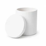 6.5 oz Concrete Candle Jar with Lid, White - Pack of 6 3 6.5 oz Concrete Candle Jar With Lid, White