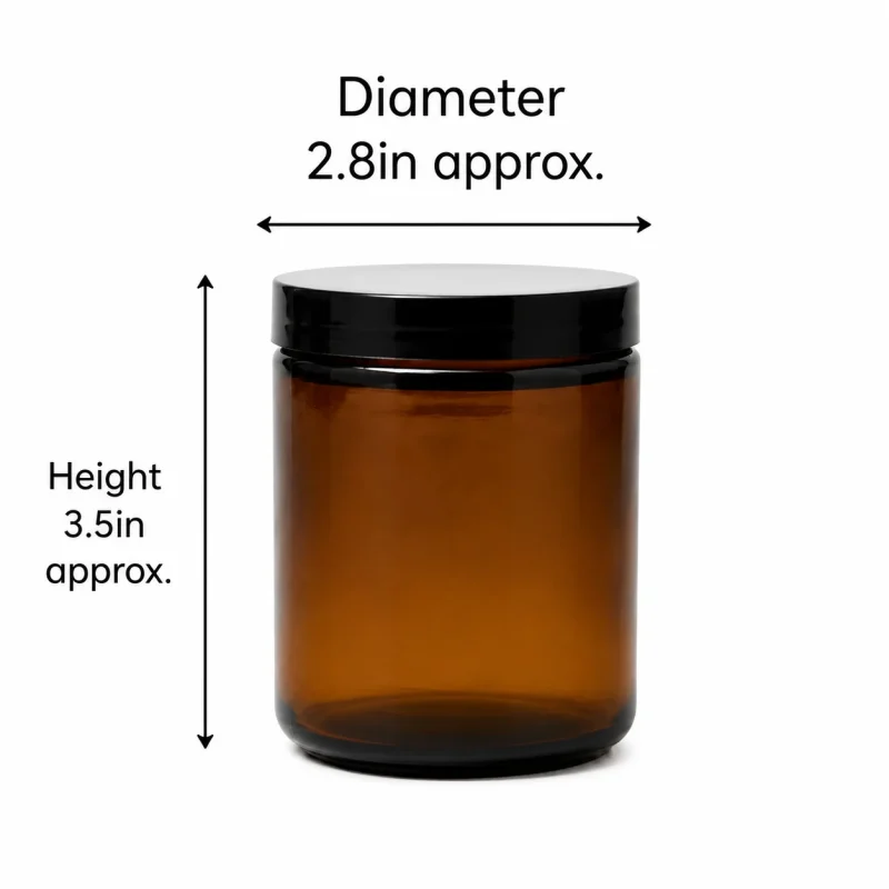 6.5 oz Glass Jar With Lid, Amber
