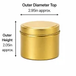 8 oz Candle Tins, Gold - Pack of 12 4 8 oz Candle Tins, Gold