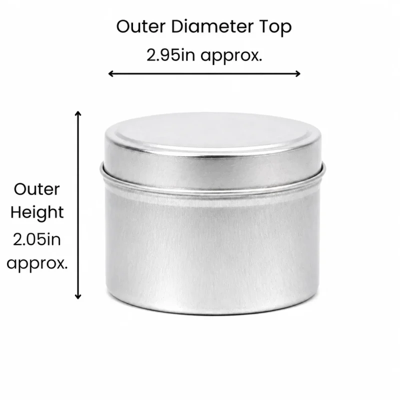 8 oz Candle Tins, Silver