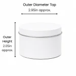 8 oz Candle Tins, White - Pack of 12 4 8 oz Candle Tins, White