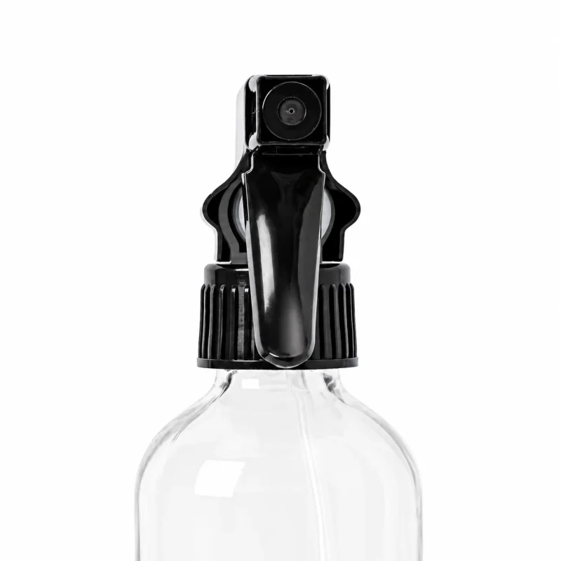 8oz Clear Glass Spray Bottle With Black Trigger