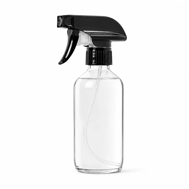 8 oz Clear Glass Spray Bottle with Black Trigger - Pack of 6 1 8 oz Clear Glass Spray Bottle with Black Trigger