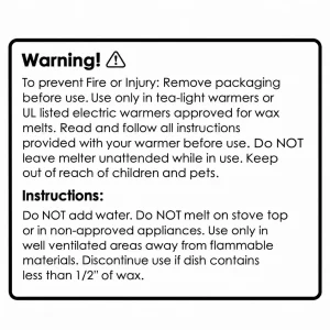 Wax Melt Warning Label