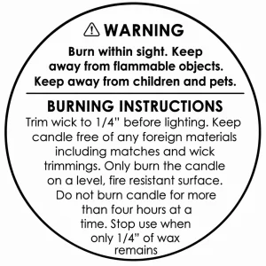 Candle Safety Labels